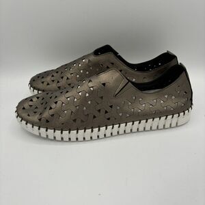 Women's Eric Michael Inez Leather Comfort Slip On Flats Loafer Shoes Sz 11.5